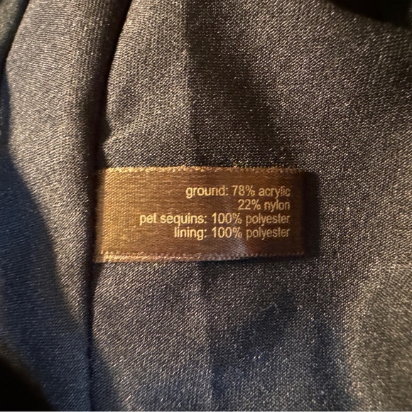 (S) THE LIMITED STRETCH BLACK SEQUIN GRAY BASE MIDI DRESS W/ RUCHING & BLACK BOW - Picture 6 of 7